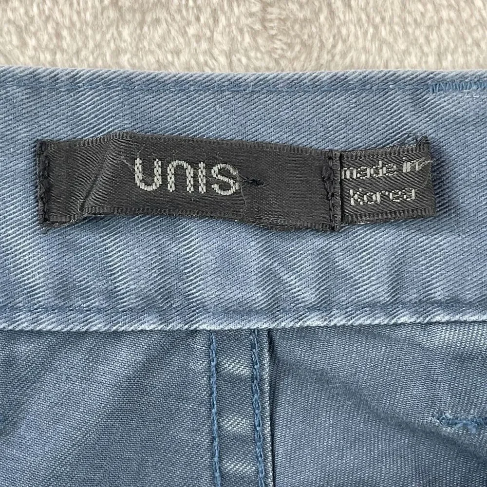 UNIS Field Cargo Shorts Men Medium‎ (32x9) Blue Chino Zip Fly Made in Korea